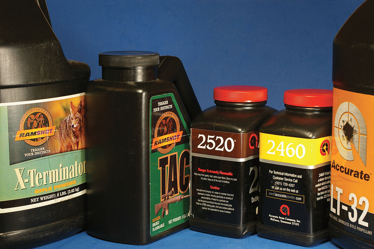 Several propellant choices from Western Powders boosted velocity of the 223 Remington.